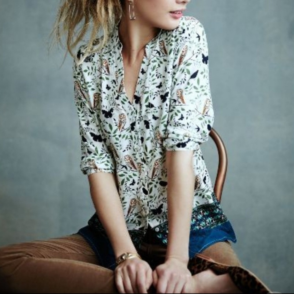Maeve Woodland Walk Owl Blouse size 0
